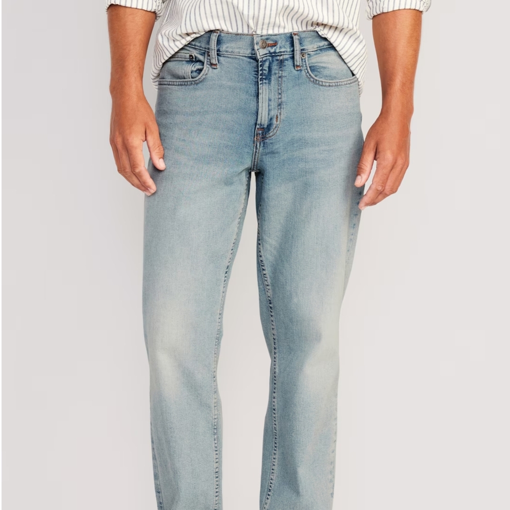 Old Navy Men's Denim Loose Built In Flex Fit Jeans 34" x 34" - Light Blue